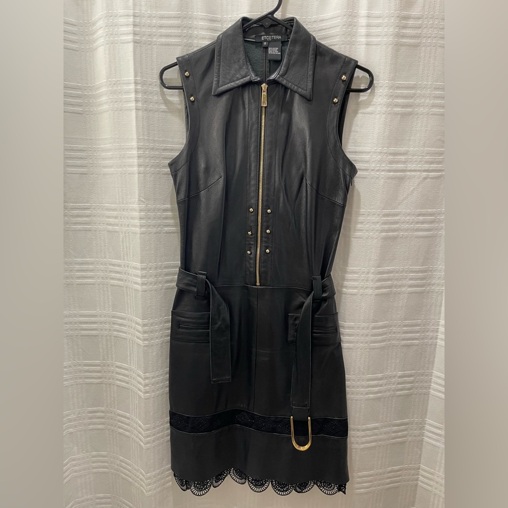 Etcetera Black Sleeveless Dress with Gold Accents